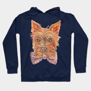 Yorkie With A Bow Tie Hoodie